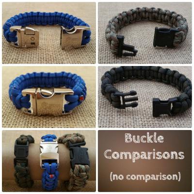 Survival bracelet buckle comparison