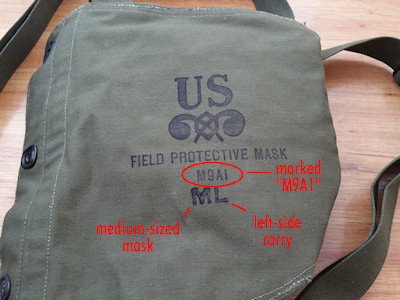 Markings on the M9A1 Gas Mask Bag