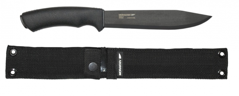 Mora Knives Tactical SRT Fixed Blade, Stainless Steel, Black Rubber Handle